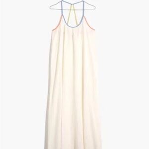 Madewell 100% Cotton Cream Maxi Dress with Colorful Trim